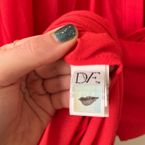 Diane Von Furstenberg Coral Red Karin Dress Sz 10 - Picture 9 of 16